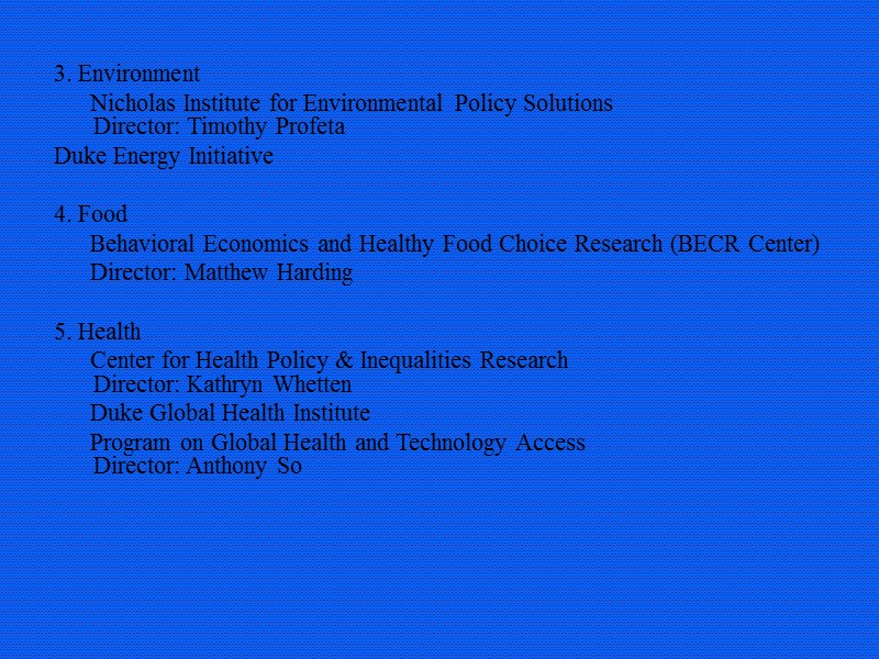 3. Environment       Nicholas Institute for Environmental Policy Solutions